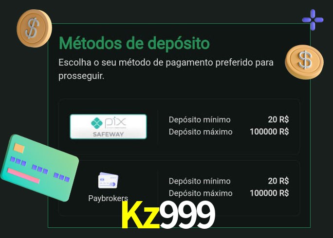 O cassino Kz999 oferece uma grande variedade de métodos de pagamento